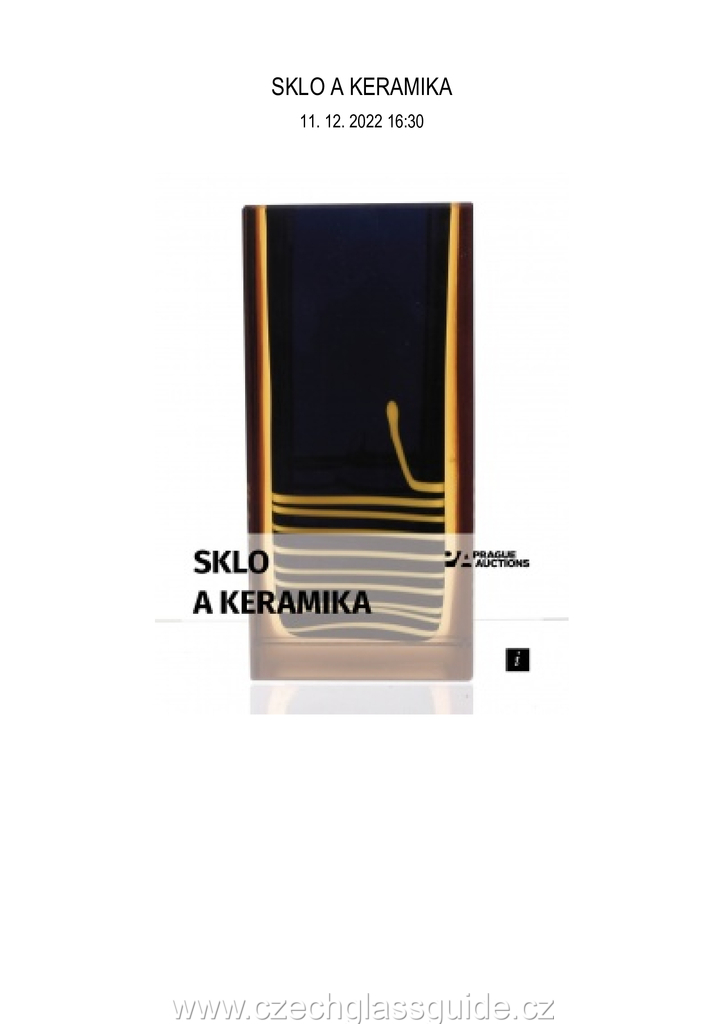 Prague Auction - SKLO A KERAMIKA 11. 12. 2022