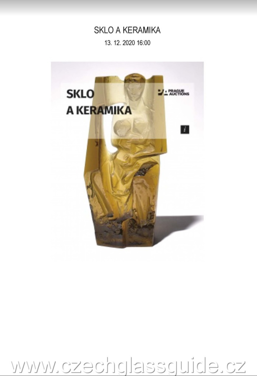 Prague Auctions - Sklo a keramika 12/2020