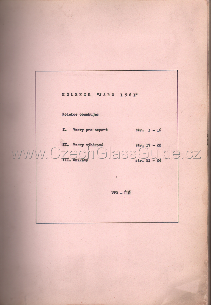 Škrdlovice pattern book - spring 1961