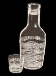 Borské sklo -  3128/1219,  Drinking set