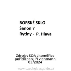 Borské sklo - Šanon 7 - Rytiny P. Hlava