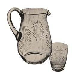 Borské sklo -  1191/2488, Drinking set