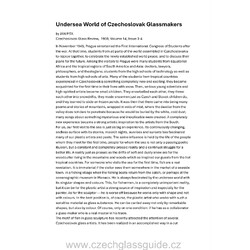 Undersea World of Czechoslovak Glassmakers