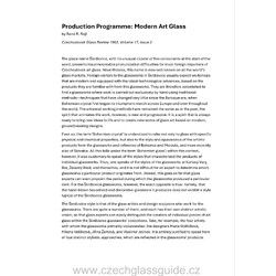 Production Programme: Modern Art Glass
